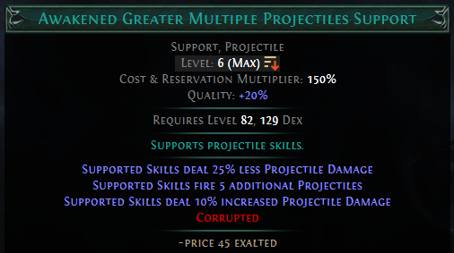 PoE Awakened Gems Max Level