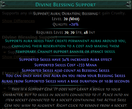PoE Divine Blessing Support 3.19