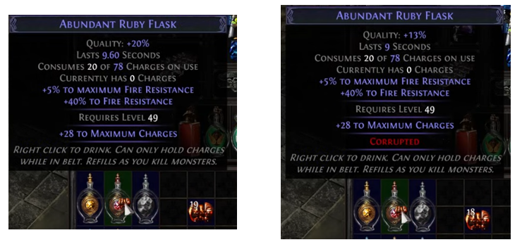 PoE Flask Quality Over 20% Crafting