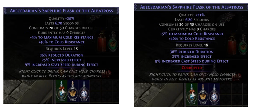 PoE Flask Quality Over 20% Crafting