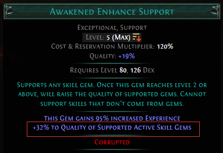Have a socketed Skill Gem reach at least 50% quality
