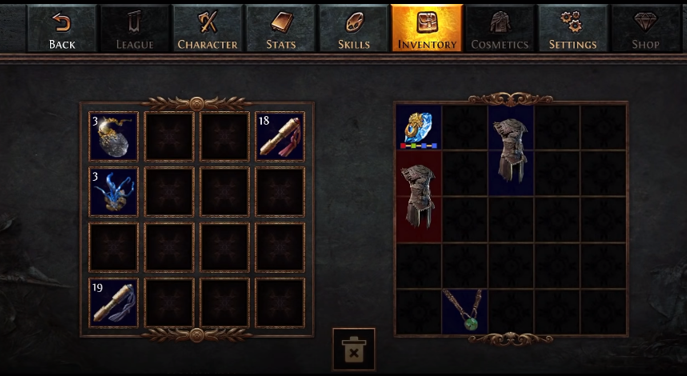 Path of Exile Mobile Inventory