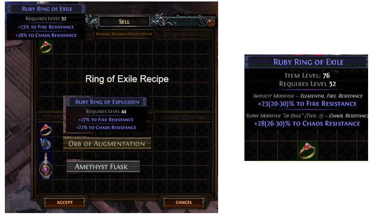 Ring Of Exile Recipe PoE
