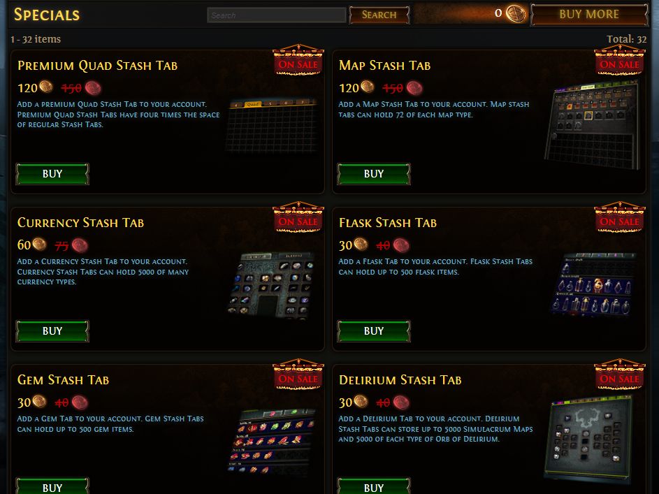 1. Path of Exile Stash Tab Sale Schedule - wide 1