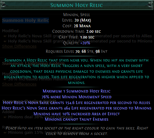 PoE Summon Holy Relic 3.19
