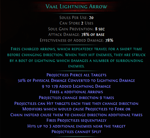 PoE Vaal Lightning Arrow