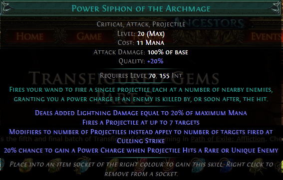 PoE Power Siphon of the Archmage