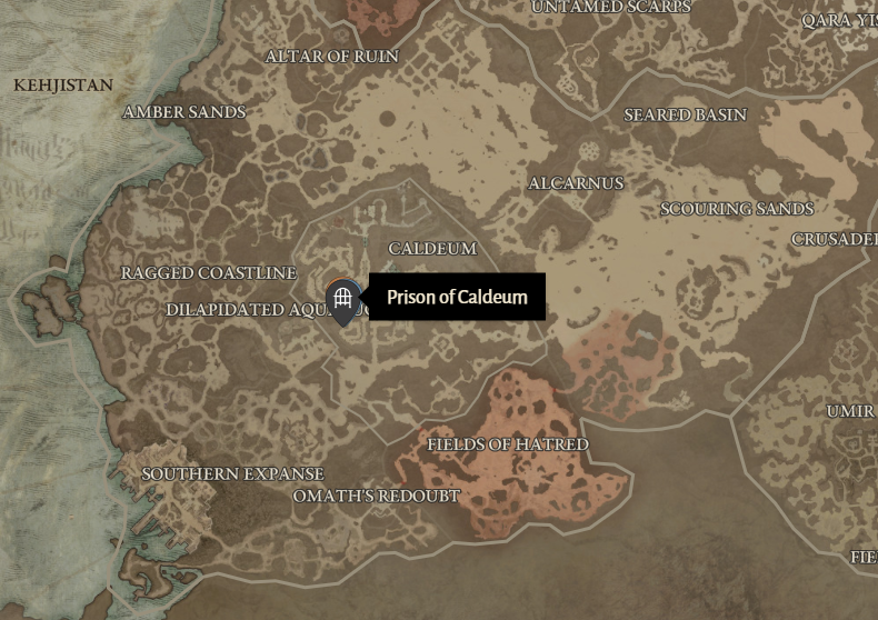 Prison of Caldeum Diablo 4 Location