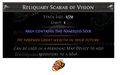 PoE Reliquary Scarab of Vision