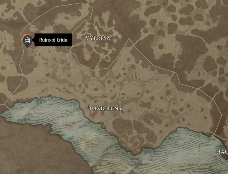 Ruins of Eridu Diablo 4 Location