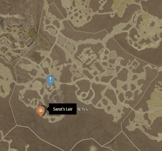 Sarat's Lair Diablo 4 Location