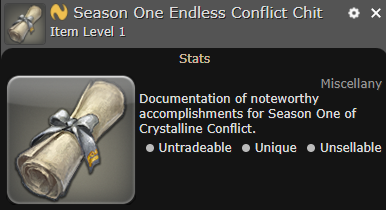 Season One Endless Conflict Chit