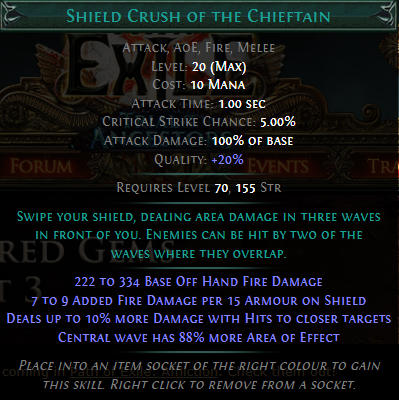 PoE Shield Crush of the Chieftain
