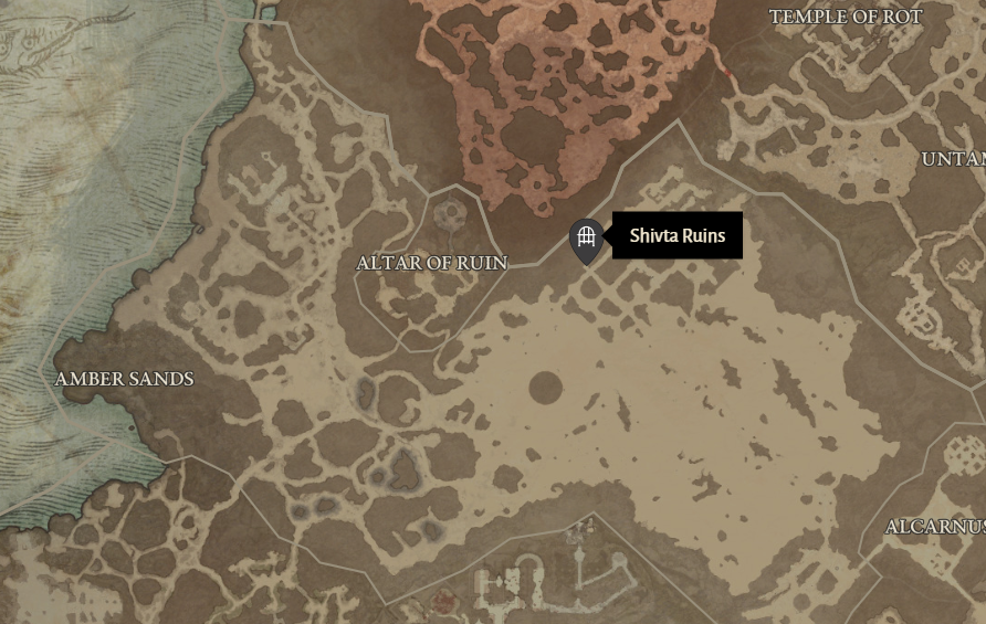 Shivta Ruins Diablo 4 Location