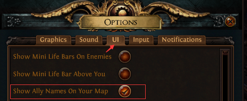 Show Ally Names On Your Map PoE