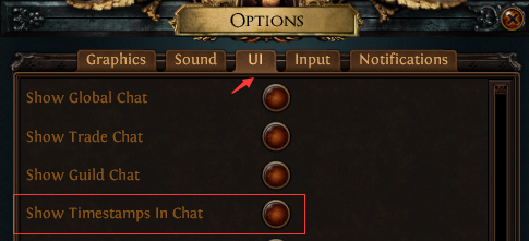 Show Timestamps in Chat PoE