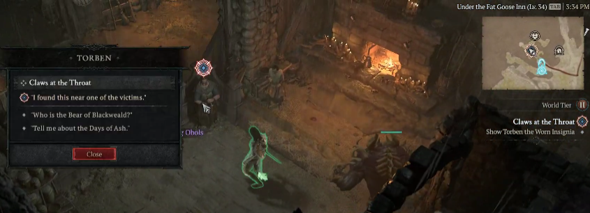 Show Torben the Insignia - Diablo 4