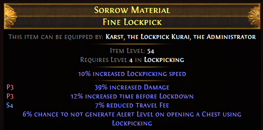 Sorrow Material Fine Lockpick