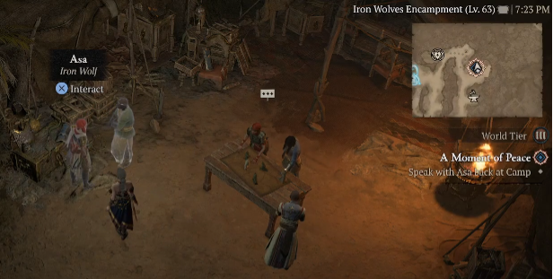 Speak with Asa back at Camp - Diablo 4