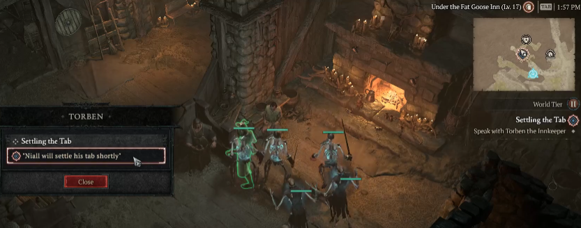 Speak with Torben the Innkeeper - Diablo 4