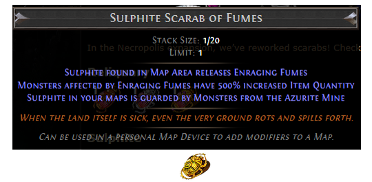 PoE Sulphite Scarab of Fumes