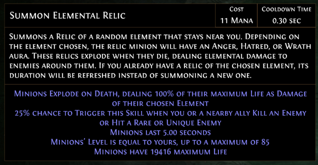 Summon Elemental Relic
