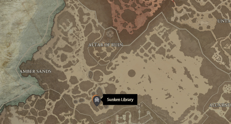 Sunken Library Diablo 4 Location