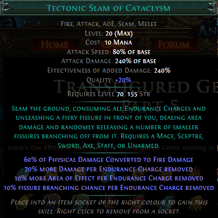 PoE Tectonic Slam of Cataclysm