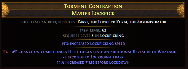 Torment Contraption Master Lockpick