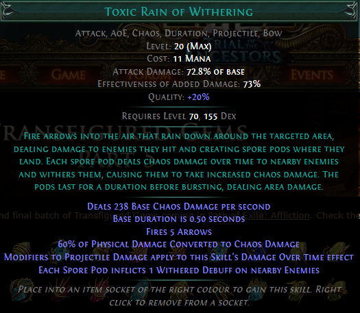 PoE Toxic Rain of Withering