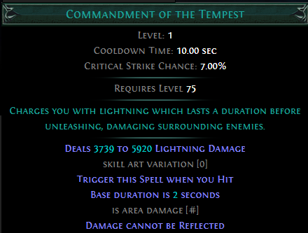 Trigger Commandment of the Tempest on Hit PoE