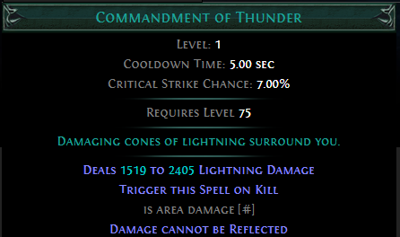 Trigger Commandment of Thunder on Kill PoE