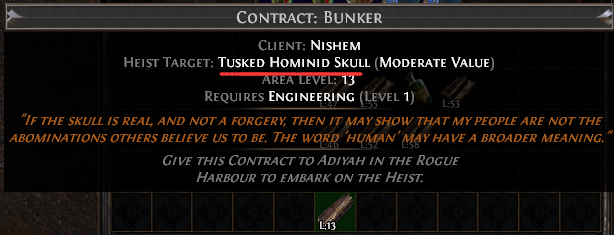 Tusked Hominid Skull Contract