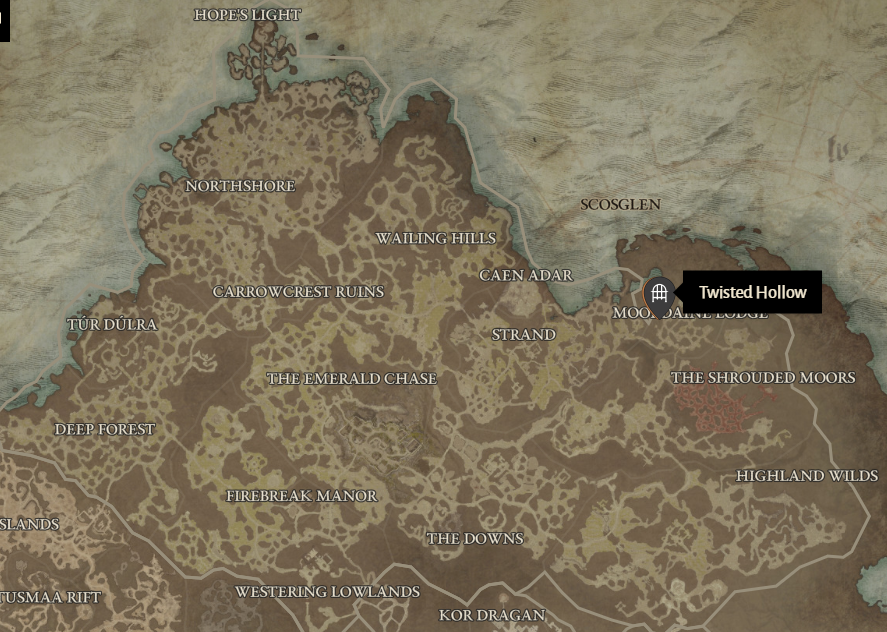 Twisted Hollow Diablo 4 Location