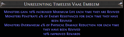 Unrelenting Timeless Vaal Emblem PoE