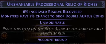 Unshakeable Processional Relic of Riches PoE