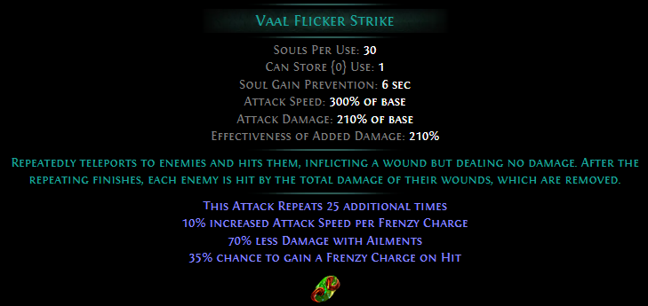 Vaal Flicker Strike Level 20