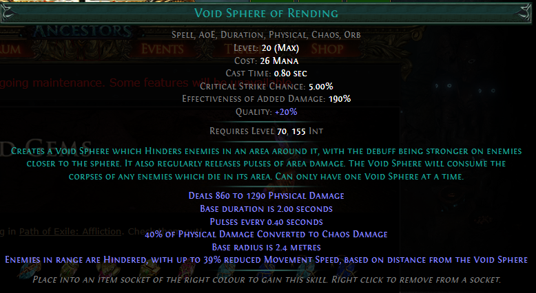 PoE Void Sphere of Rending