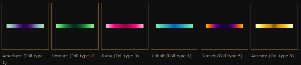 Voidborn Foil items color