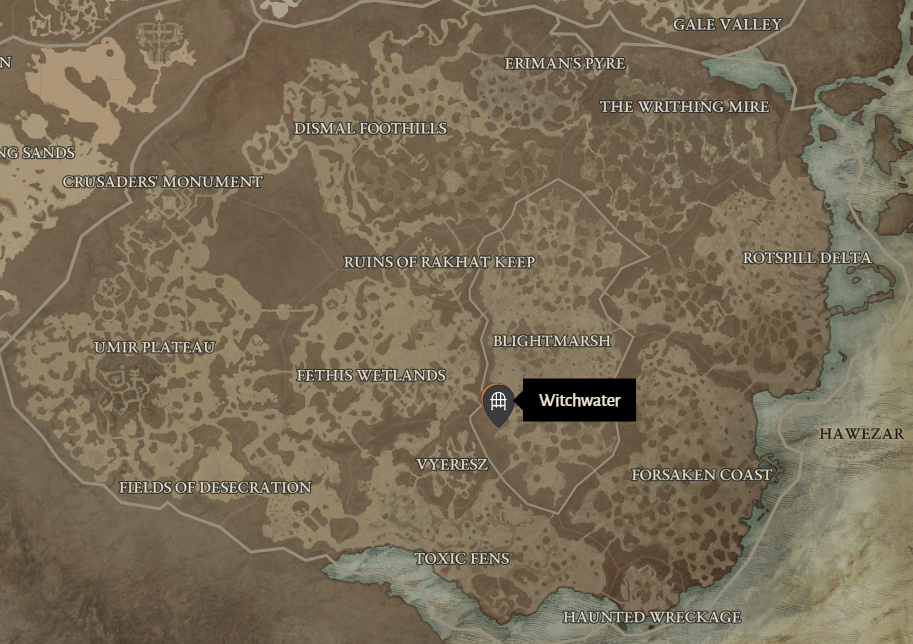 Witchwater Diablo 4 Location