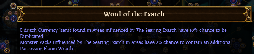 Word of the Exarch PoE