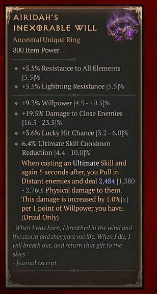 Airidah’s Inexorable Will - Diablo 4