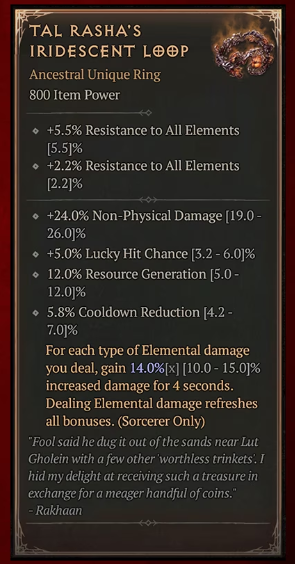 Tal Rasha’s Iridescent Loop - Diablo 4