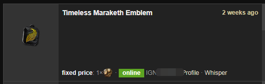 Timeless Maraketh Emblem Price