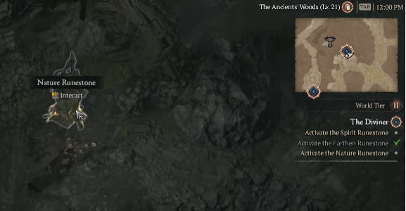 Activate the Nature Runestone - Diablo 4