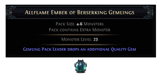 PoE Allflame Ember of Berserking Gemlings