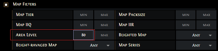 An area of level 80 or higher PoE