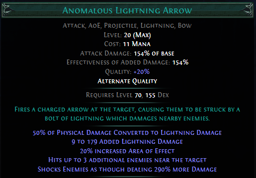 Anomalous Lightning Arrow PoE 