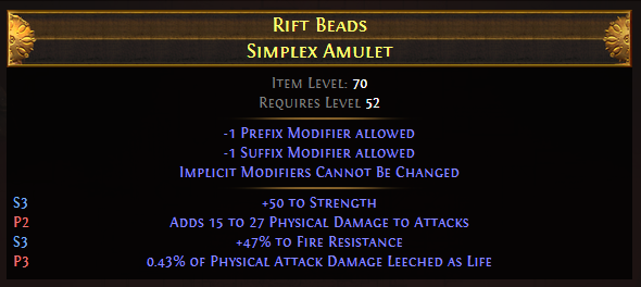 Beads Simplex Amulet