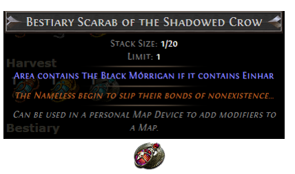 PoE Bestiary Scarab of the Shadowed Crow